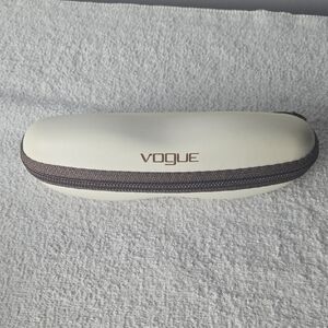 Vogue Cream and Brown Eyeglass Case